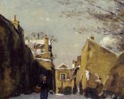 斯坦尼斯 拉勒平 : Street in Montmartre, Snow Effect